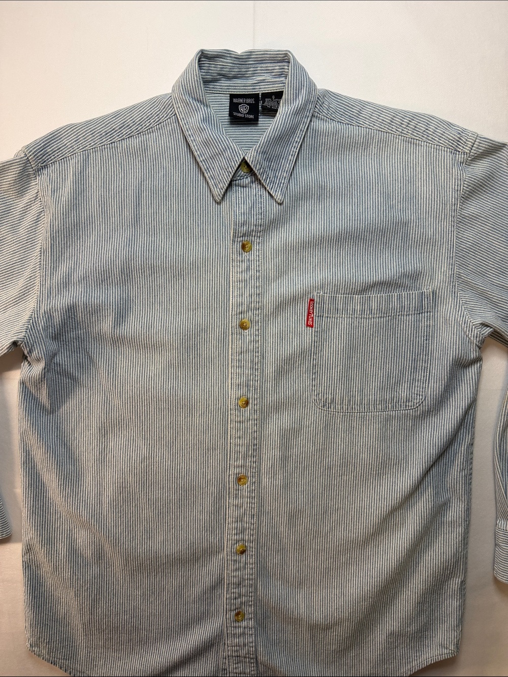 Warner Bros. Slim Blue & White Pinstripe Button-Down Shirt